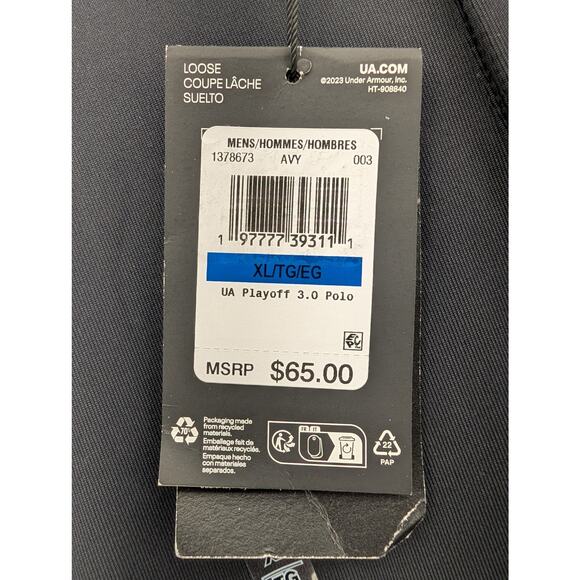 NWT Under Armour UA Playoff 3.0 Men's Polo in Black size XL - Picture 6 of 7